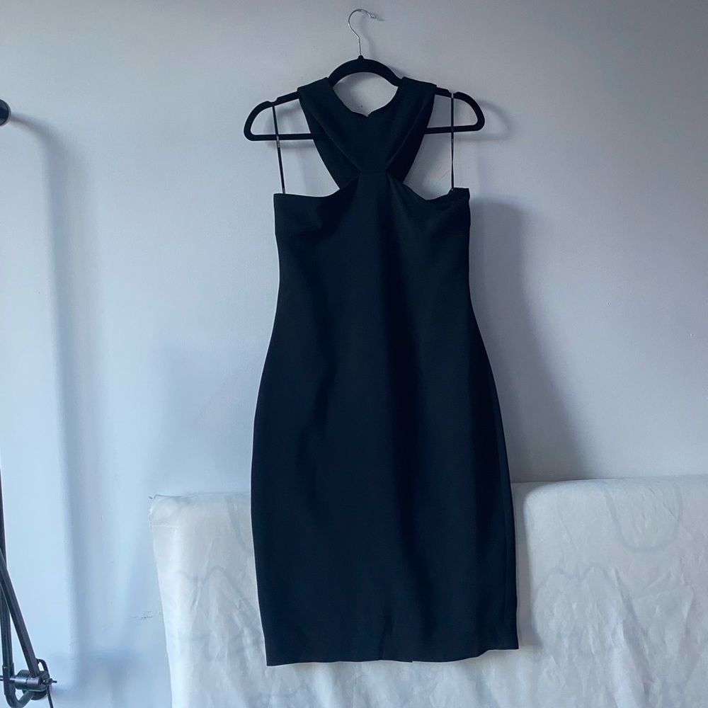 CUSHNIE ET OCHS Black Halter Midi Dress 6 - Picture 3 of 10
